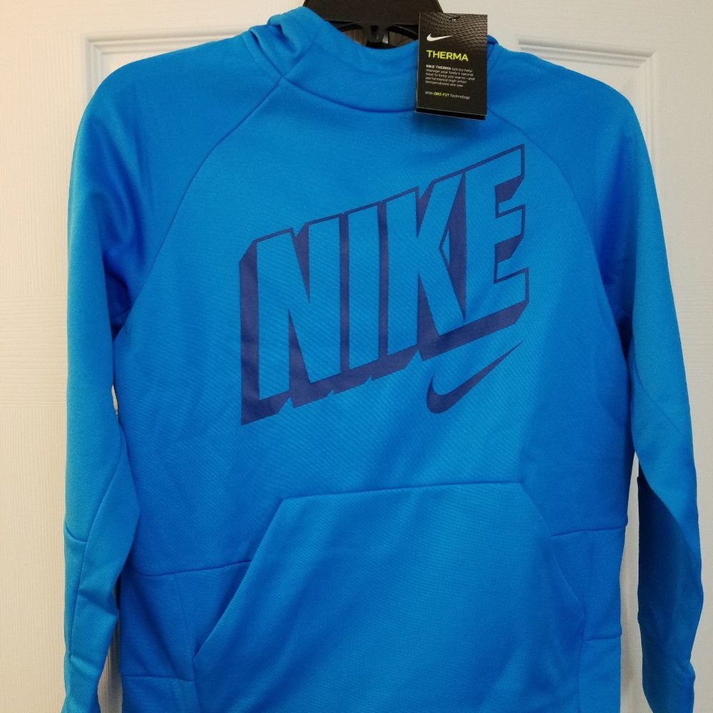 Nike Boys Training Hoodie Blue Large